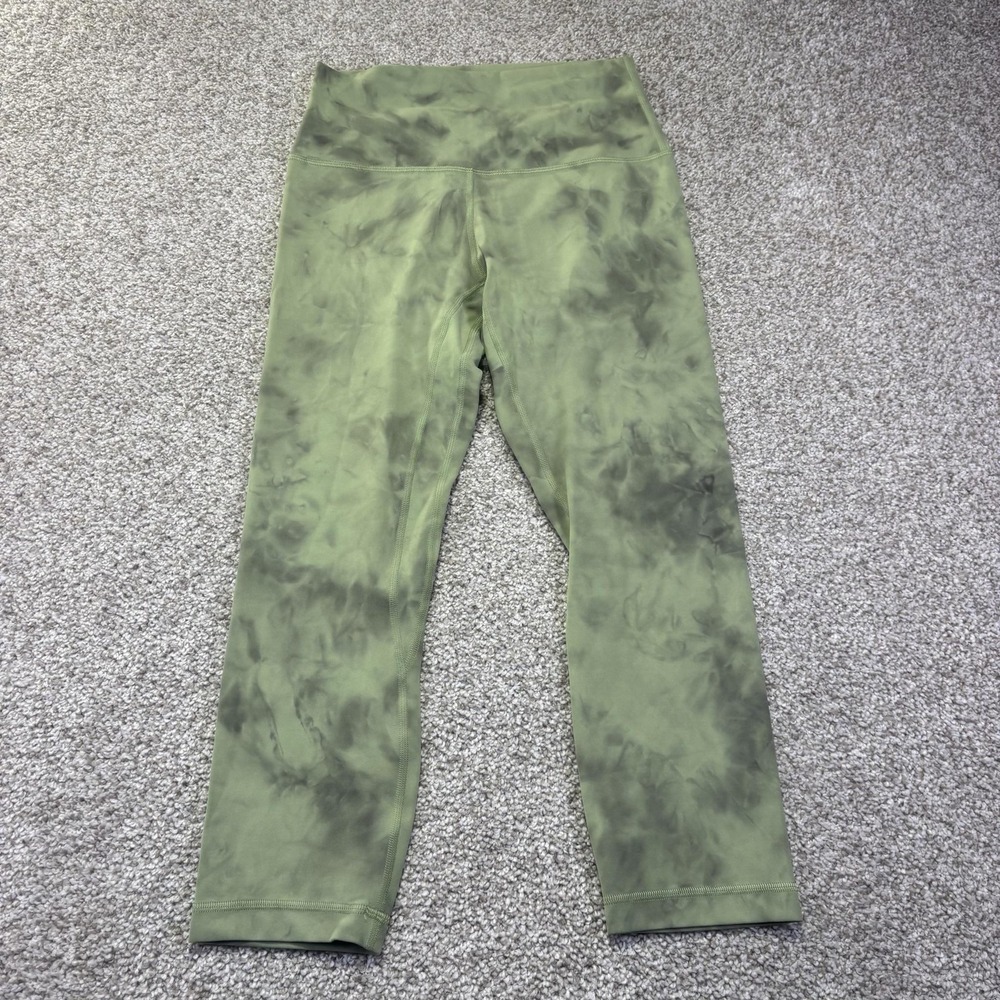 Lululemon Leggings Womens 6 Green Tie Dye Crop High Rise Yoga Pants Athletic - Picture 4 of 7